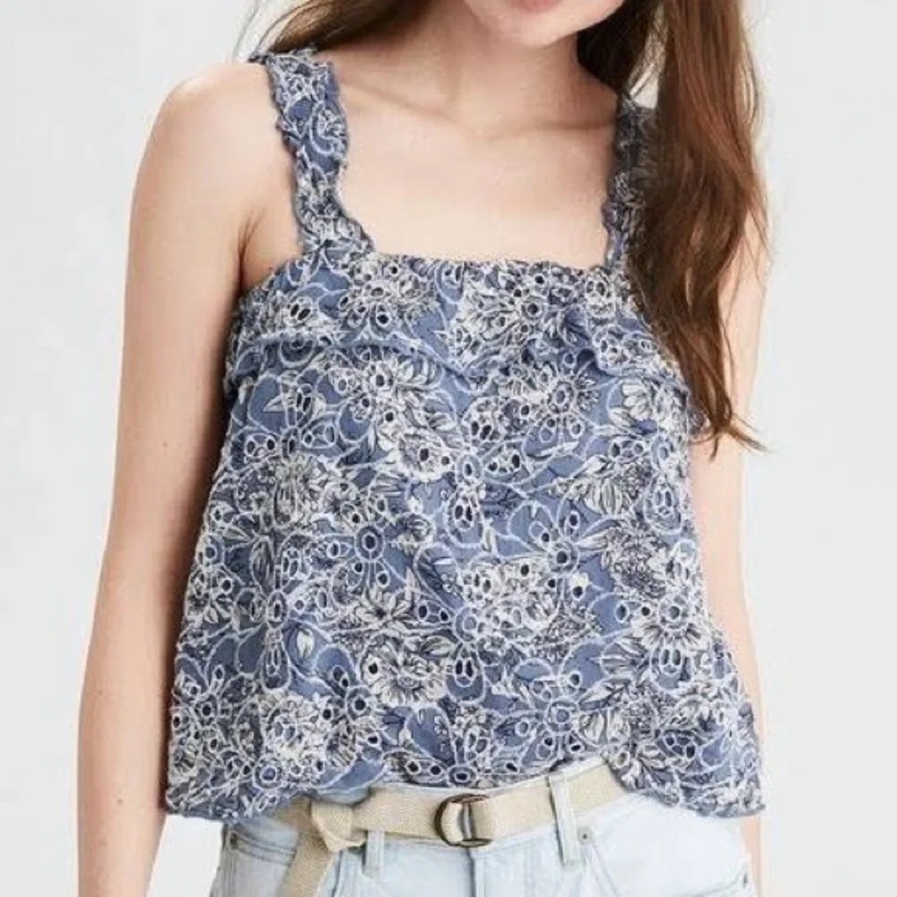 NWOT Floral Ruffle Tank Top - Picture 1 of 6